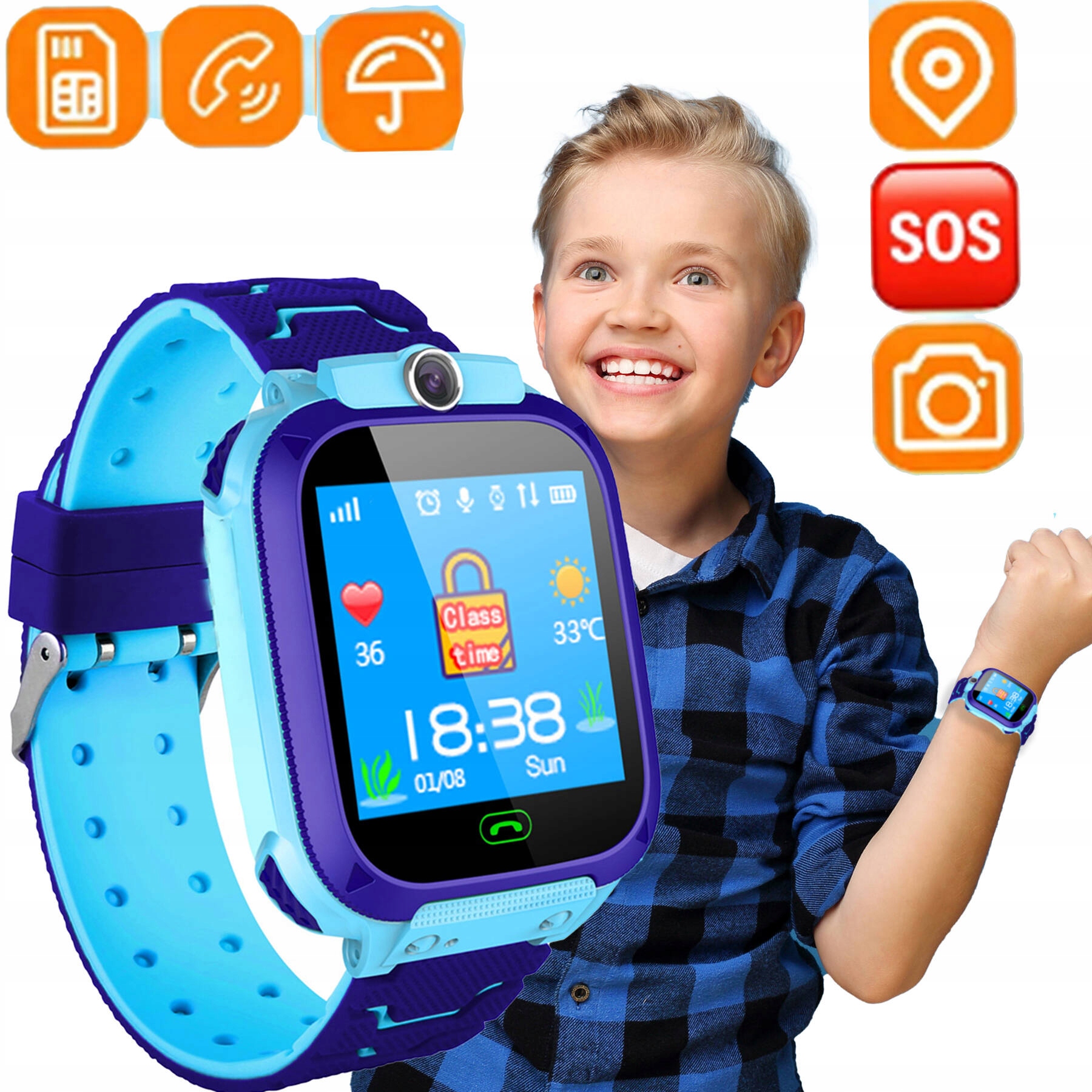 Inteligentné hodinky pre deti TOYS HS-2609 modré